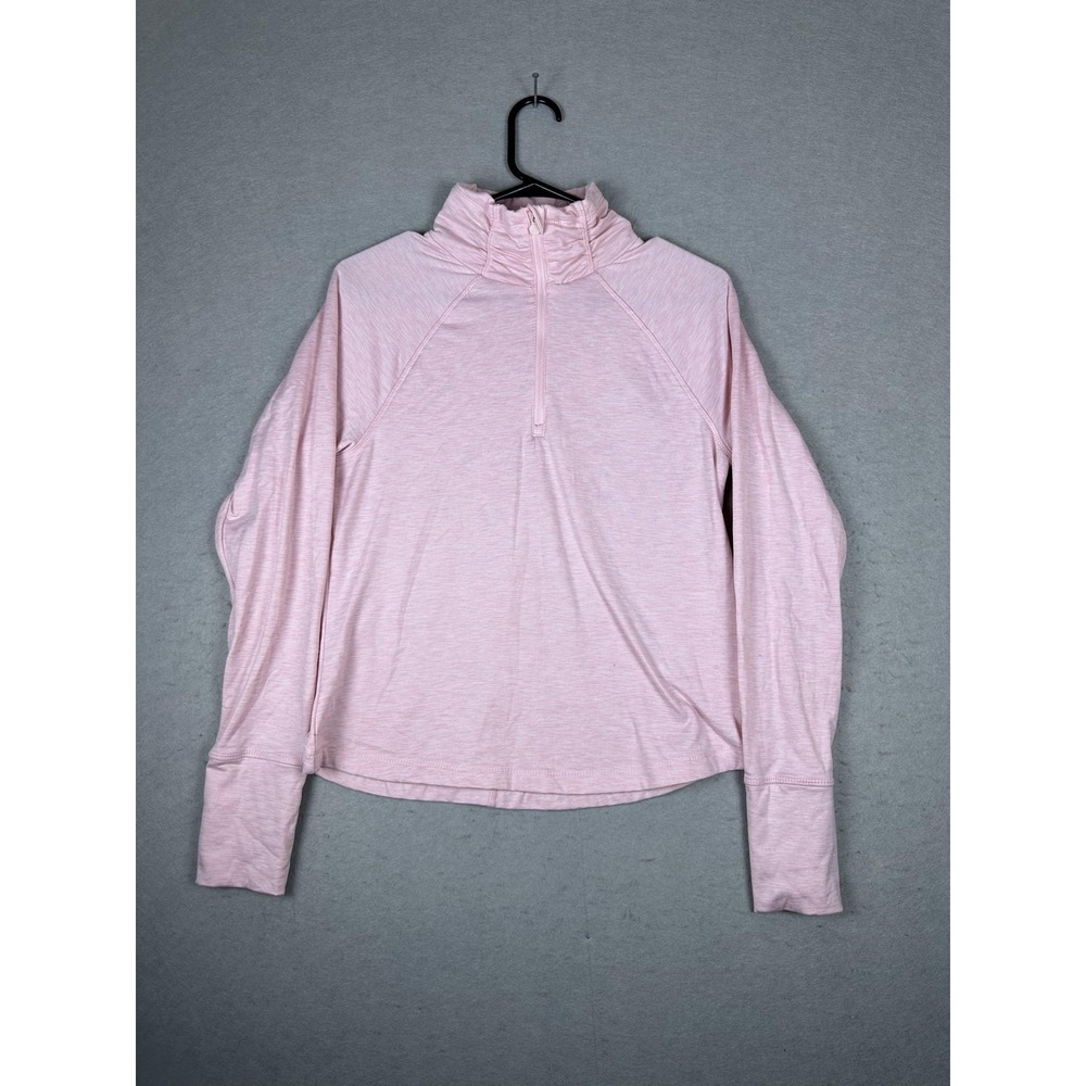 Apana Pullover‎ Womens Medium Pink Lightweight Quarter Zip Activewear Top Yoga